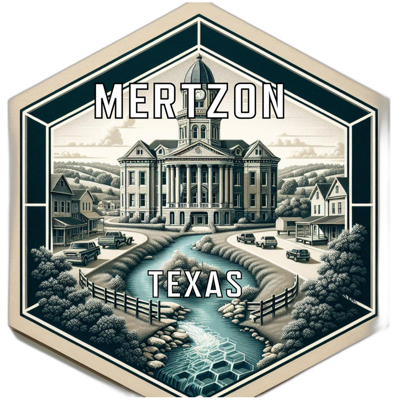 Mertzon Texas Souvenir Travel Destination Die Cut Hexagon Fridge Magnet 2-Inch
