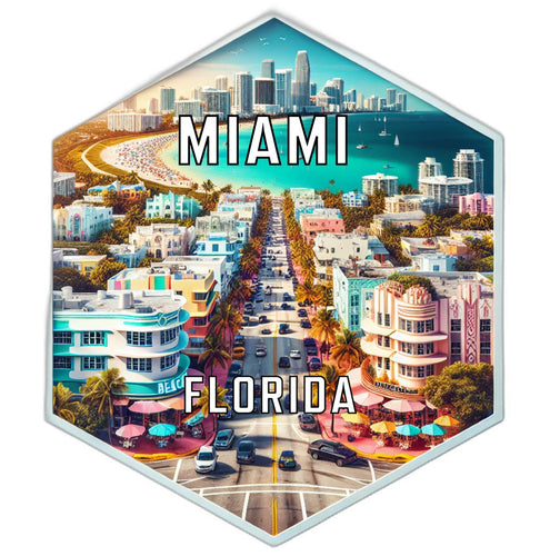 Miami Florida Travel Destination Souvenir Vinyl Decal Sticker 2-Inch