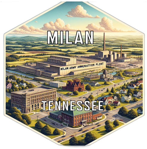 Milan Tennessee Travel Destination Souvenir Vinyl Decal Sticker 2-Inch