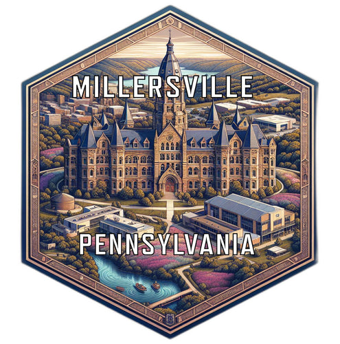 Millersville Pennsylvania Souvenir Travel Destination Die Cut Hexagon Fridge Magnet 2-Inch