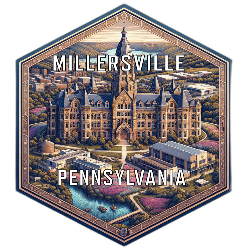 Millersville Pennsylvania Souvenir Travel Destination Die Cut Hexagon Fridge Magnet 2-Inch