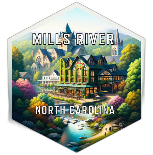 Mills River North Carolina Travel Destination Souvenir Vinyl Decal Sticker 6-Inch