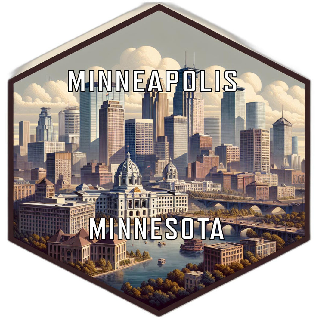 Minneapolis Minnesota Travel Destination Souvenir Vinyl Decal Sticker 2-Inch