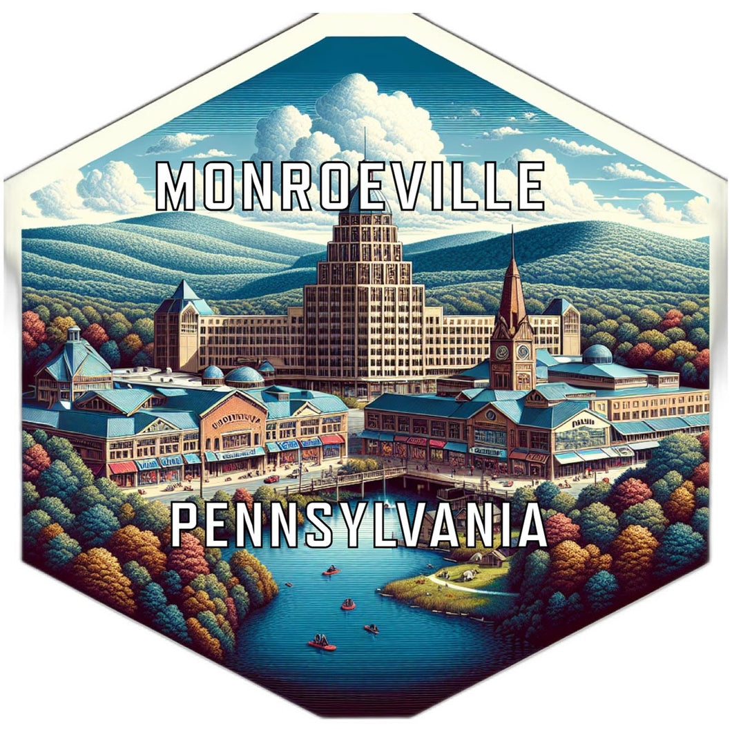 Monroeville Pennsylvania Souvenir Travel Destination Die Cut Hexagon Fridge Magnet 2-Inch