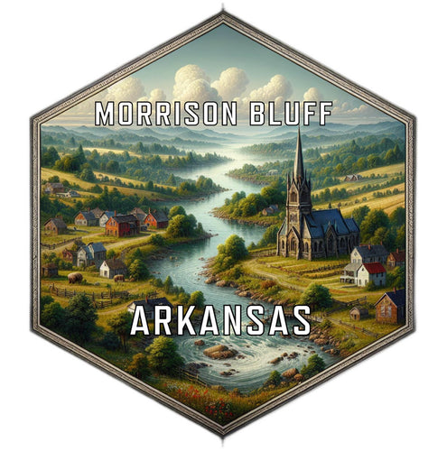 Morrison Bluff Arkansas Souvenir Travel Destination Die Cut Hexagon Fridge Magnet 2-Inch