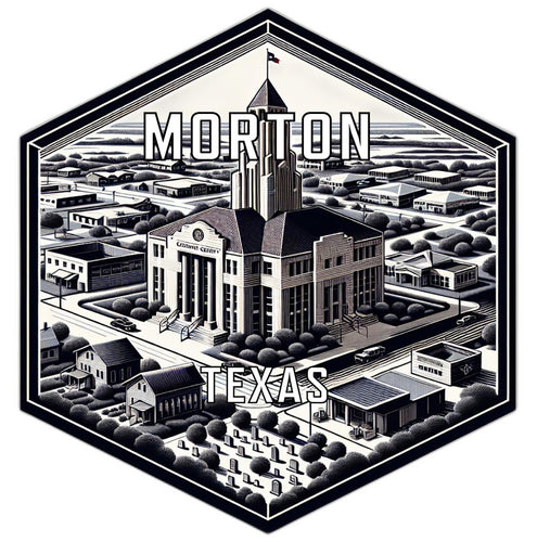 Morton Texas Souvenir Travel Destination Die Cut Hexagon Fridge Magnet 6-Inch