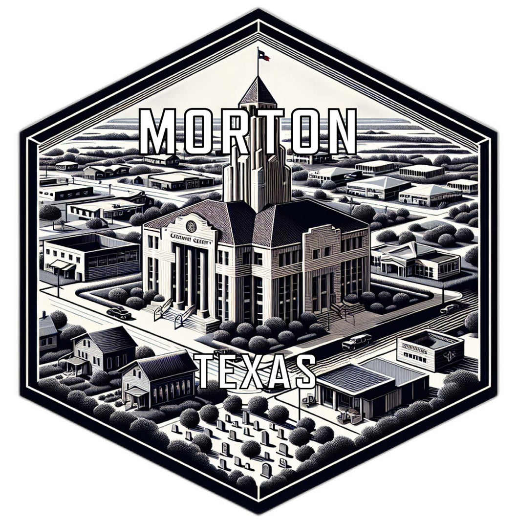 Morton Texas Souvenir Travel Destination Die Cut Hexagon Fridge Magnet 6-Inch
