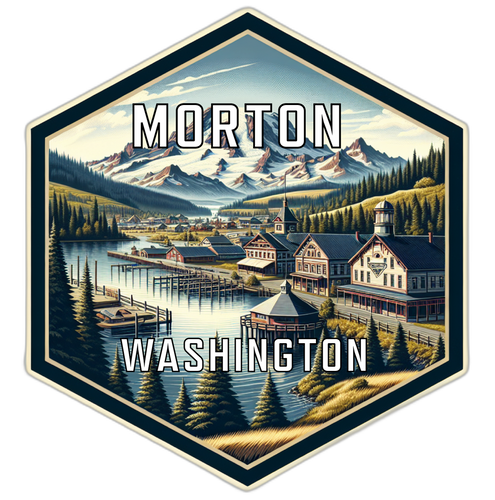 Morton Washington Souvenir Travel Destination Die Cut Hexagon Fridge Magnet 2-Inch