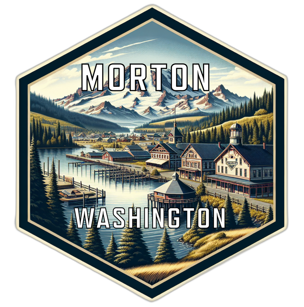 Morton Washington Souvenir Travel Destination Die Cut Hexagon Fridge Magnet 2-Inch
