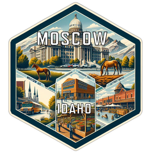 Moscow Idaho Travel Destination Souvenir Vinyl Decal Sticker 2-Inch