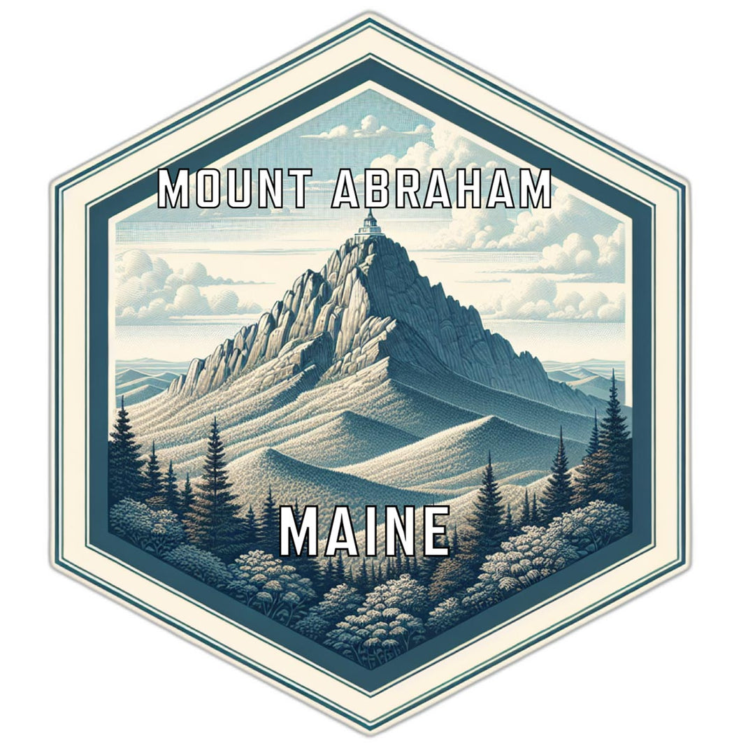 Mount Abraham Maine Souvenir Travel Destination Die Cut Hexagon Fridge Magnet 2-Inch