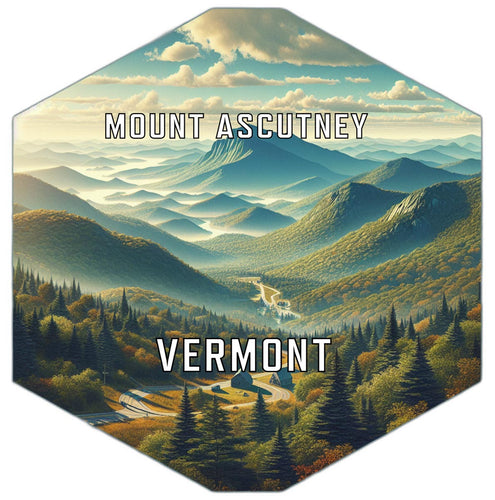Mount Ascutney Vermont Souvenir Travel Destination Die Cut Hexagon Fridge Magnet 2-Inch