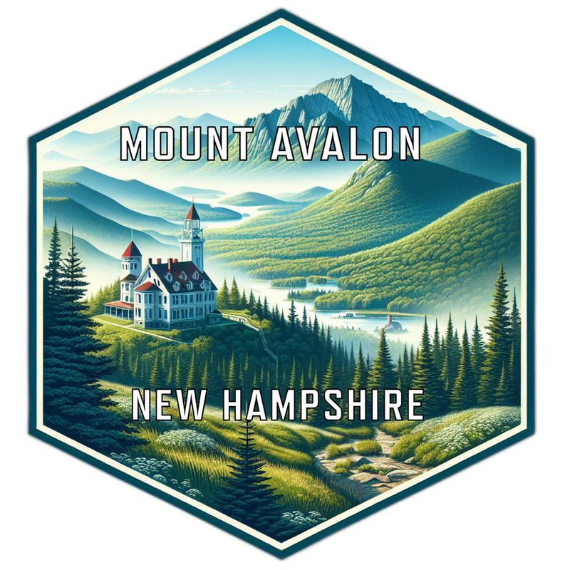 Mount Avalon New Hampshire Souvenir Travel Destination Die Cut Hexagon Fridge Magnet 2-Inch