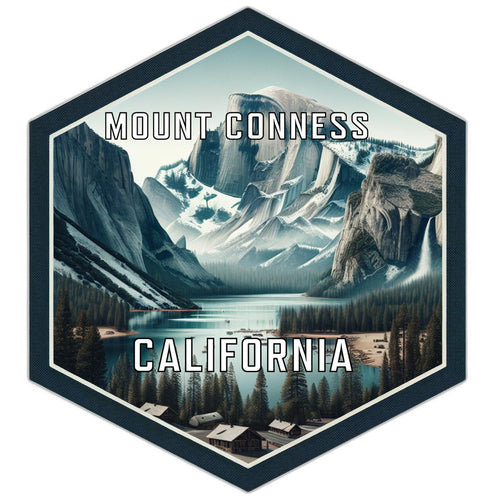 Mount Conness California Souvenir Travel Destination Die Cut Hexagon Fridge Magnet 2-Inch