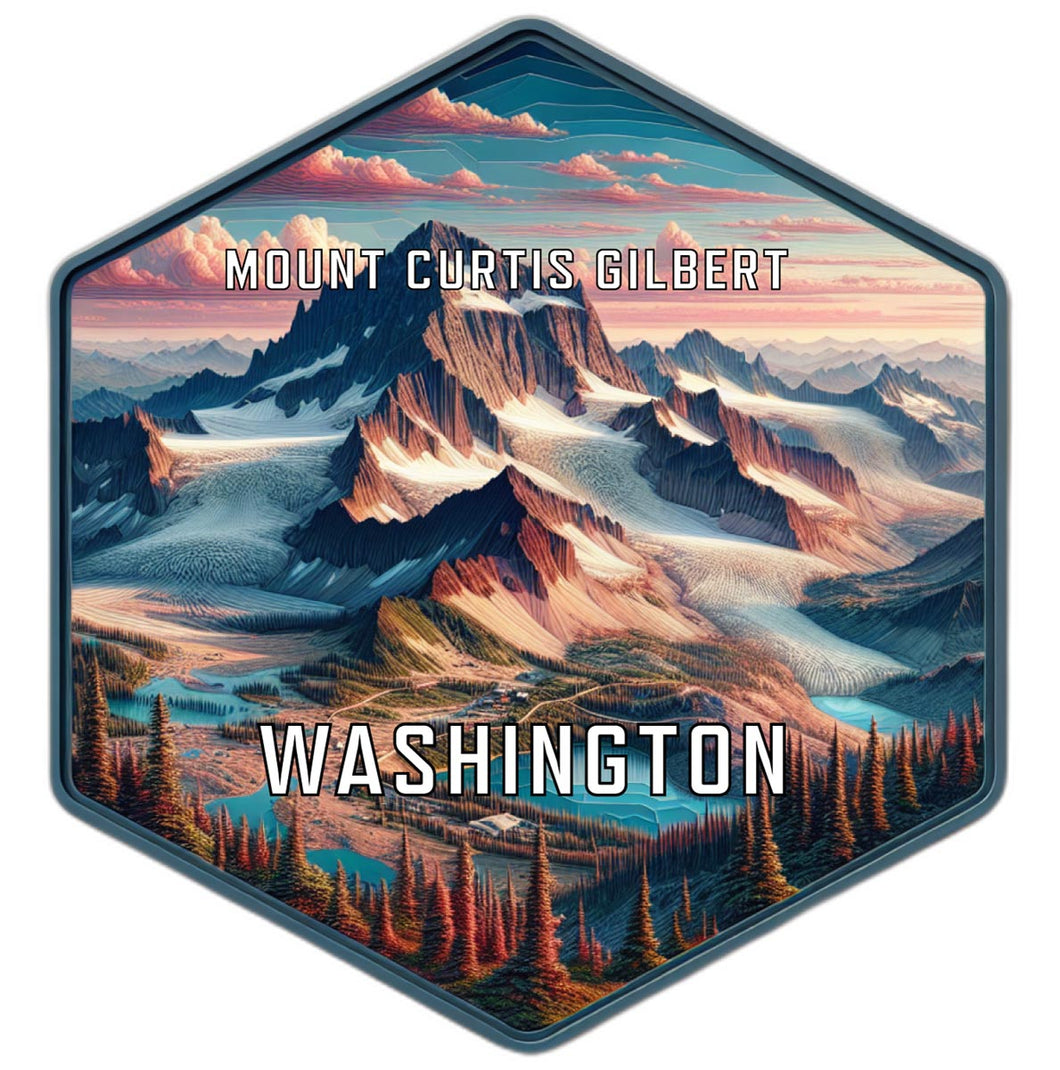 Mount Curtis Gilbert Washington Travel Destination Souvenir Vinyl Decal Sticker 6-Inch