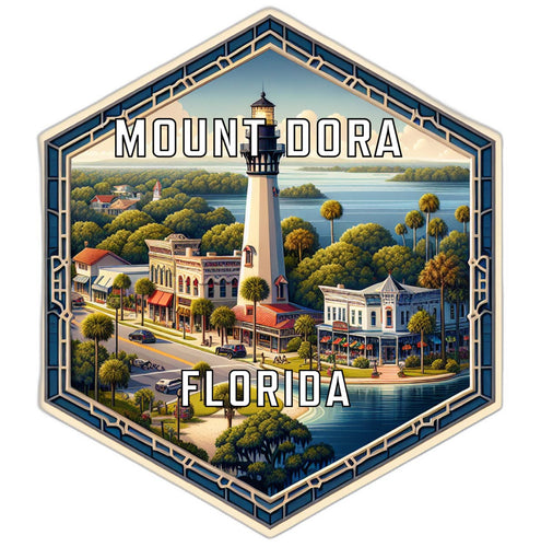 Mount Dora Florida Souvenir Travel Destination Die Cut Hexagon Fridge Magnet 2-Inch