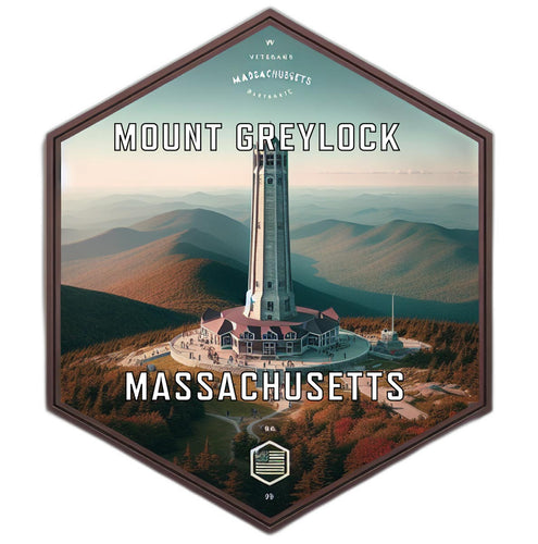 Mount Greylock Massachusetts Souvenir Travel Destination Die Cut Hexagon Fridge Magnet 2-Inch