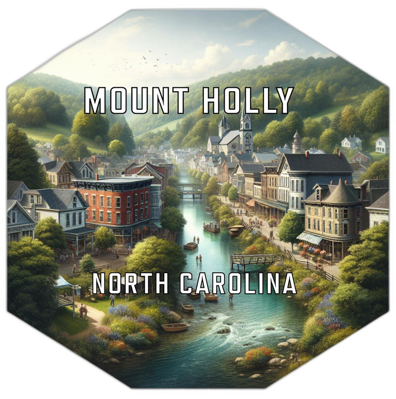 Mount Holly North Carolina Souvenir Travel Destination Die Cut Hexagon Fridge Magnet 2-Inch