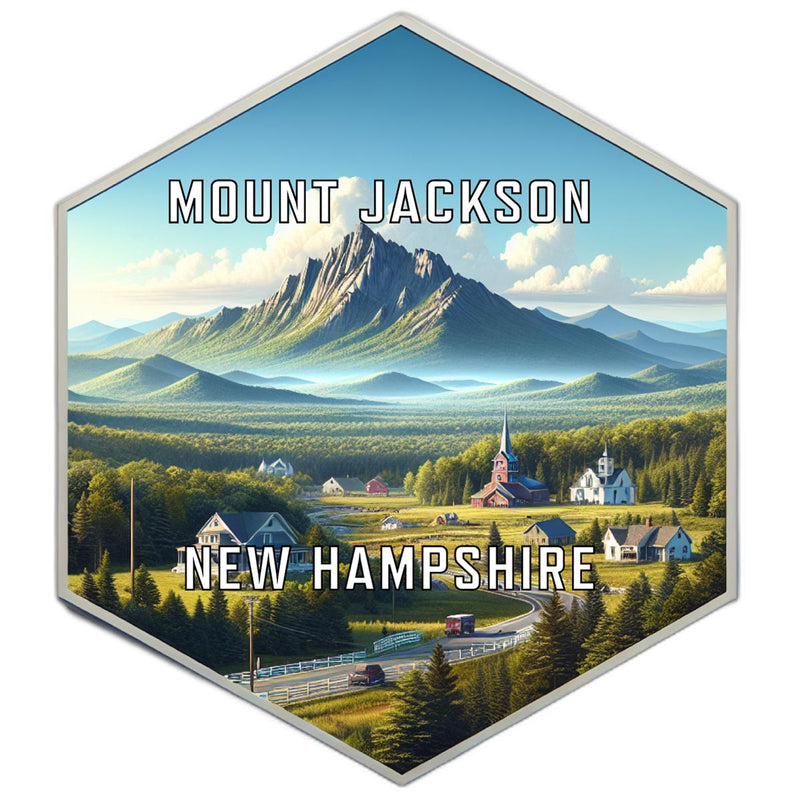 Mount Jackson New Hampshire Souvenir Travel Destination Die Cut Hexagon Fridge Magnet 2-Inch