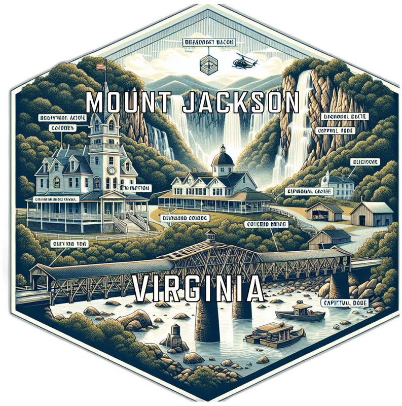 Mount Jackson Virginia Travel Destination Souvenir Vinyl Decal Sticker 2-Inch