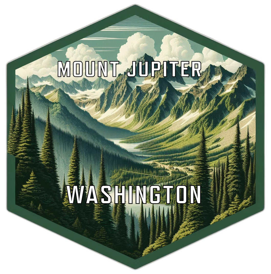 Mount Jupiter Washington Souvenir Travel Destination Die Cut Hexagon Fridge Magnet 2-Inch