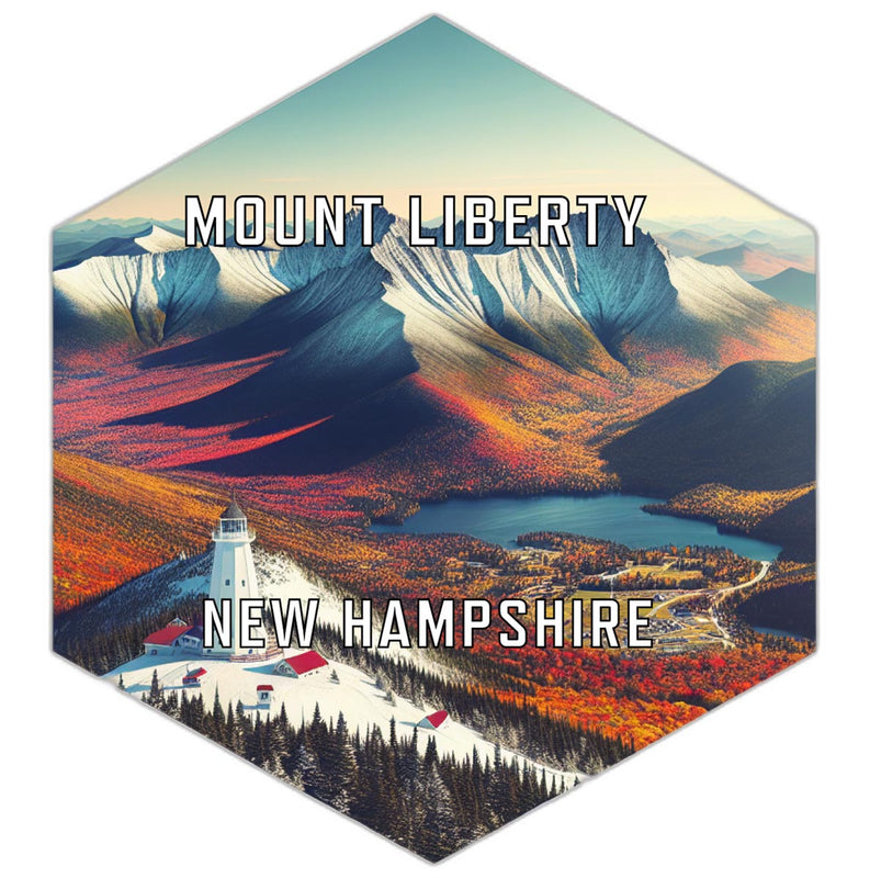 Mount Liberty New Hampshire Souvenir Travel Destination Die Cut Hexagon Fridge Magnet 2-Inch