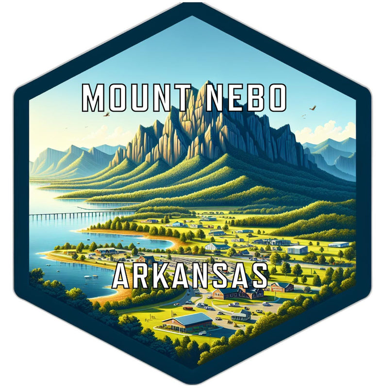Mount Nebo Arkansas Souvenir Travel Destination Die Cut Hexagon Fridge Magnet 2-Inch