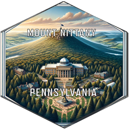 Mount Nittany Pennsylvania Souvenir Travel Destination Die Cut Hexagon Fridge Magnet 6-Inch