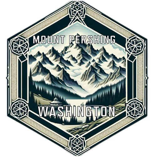 Mount Pershing Washington Souvenir Travel Destination Die Cut Hexagon Fridge Magnet 2-Inch