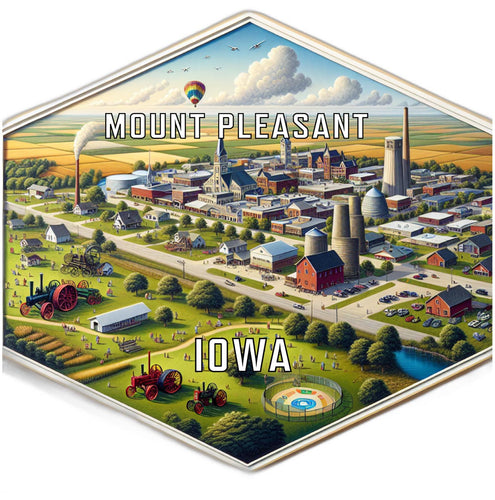 Mount Pleasant Iowa Travel Destination Souvenir Vinyl Decal Sticker 6-Inch