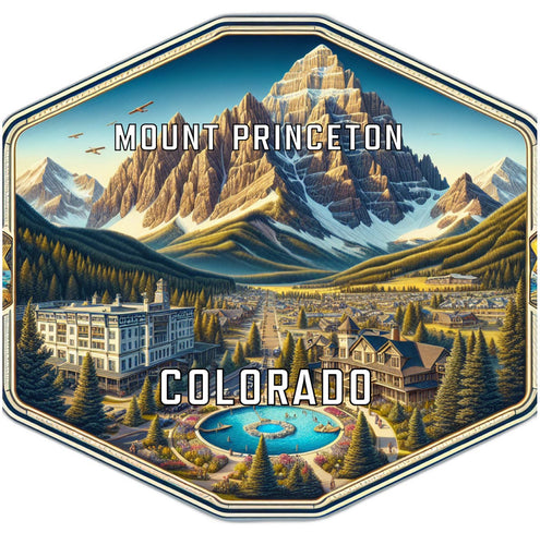 Mount Princeton Colorado Souvenir Travel Destination Die Cut Hexagon Fridge Magnet 6-Inch
