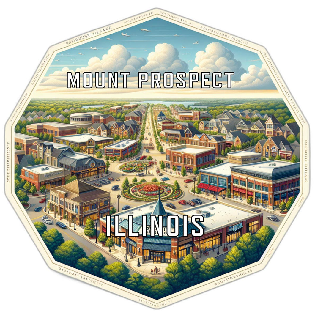 Mount Prospect Illinois Souvenir Travel Destination Die Cut Hexagon Fridge Magnet 6-Inch