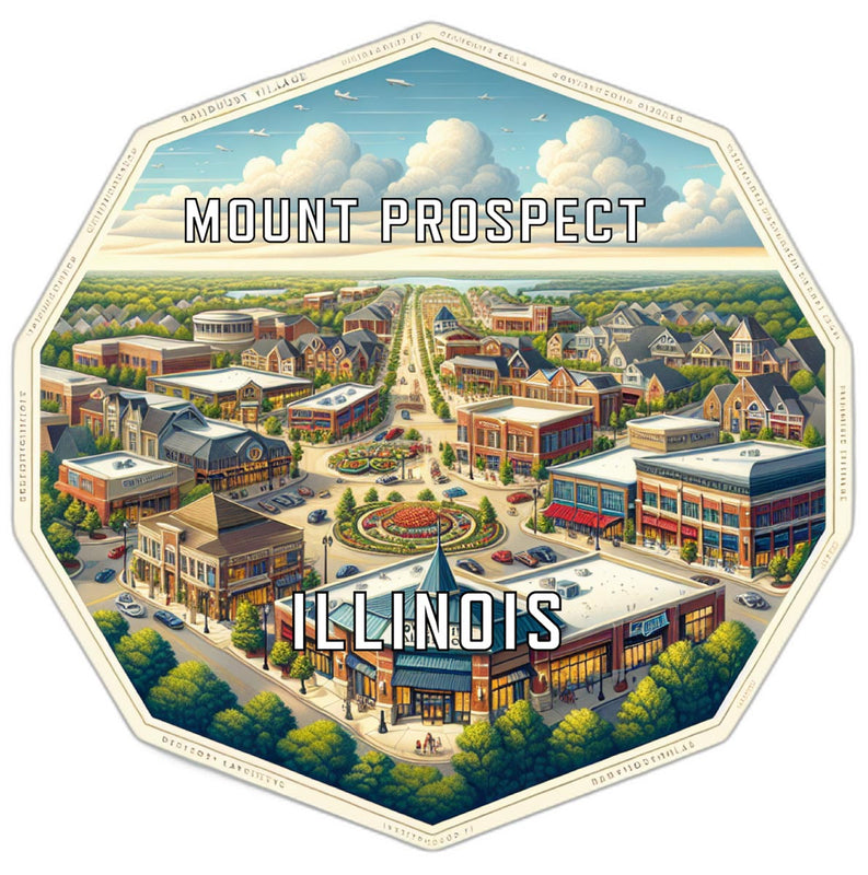 Mount Prospect Illinois Souvenir Travel Destination Die Cut Hexagon Fridge Magnet 6-Inch