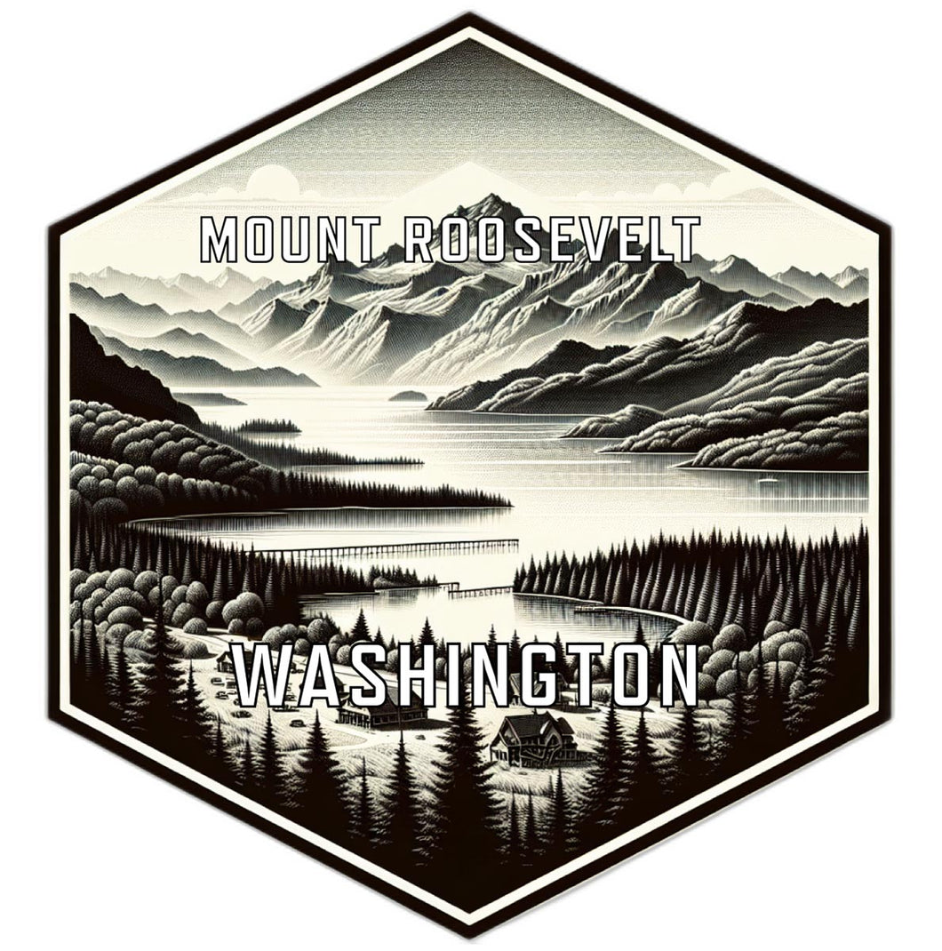 Mount Roosevelt Washington Souvenir Travel Destination Die Cut Hexagon Fridge Magnet 2-Inch