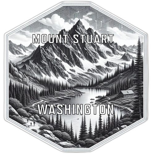 Mount Stuart Washington Souvenir Travel Destination Die Cut Hexagon Fridge Magnet 2-Inch