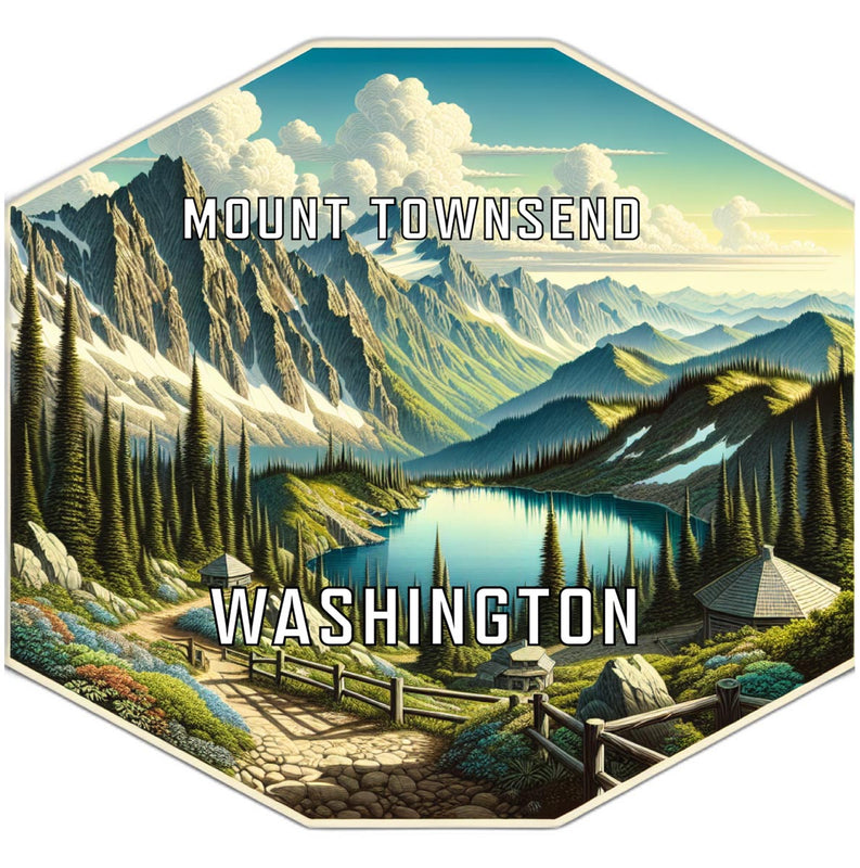 Mount Townsend Washington Souvenir Travel Destination Die Cut Hexagon Fridge Magnet 6-Inch