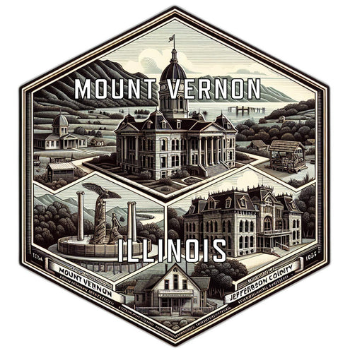 Mount Vernon Illinois Travel Destination Souvenir Vinyl Decal Sticker 2-Inch