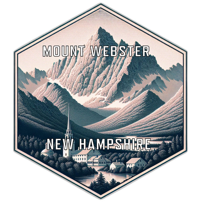 Mount Webster New Hampshire Souvenir Travel Destination Die Cut Hexagon Fridge Magnet 2-Inch