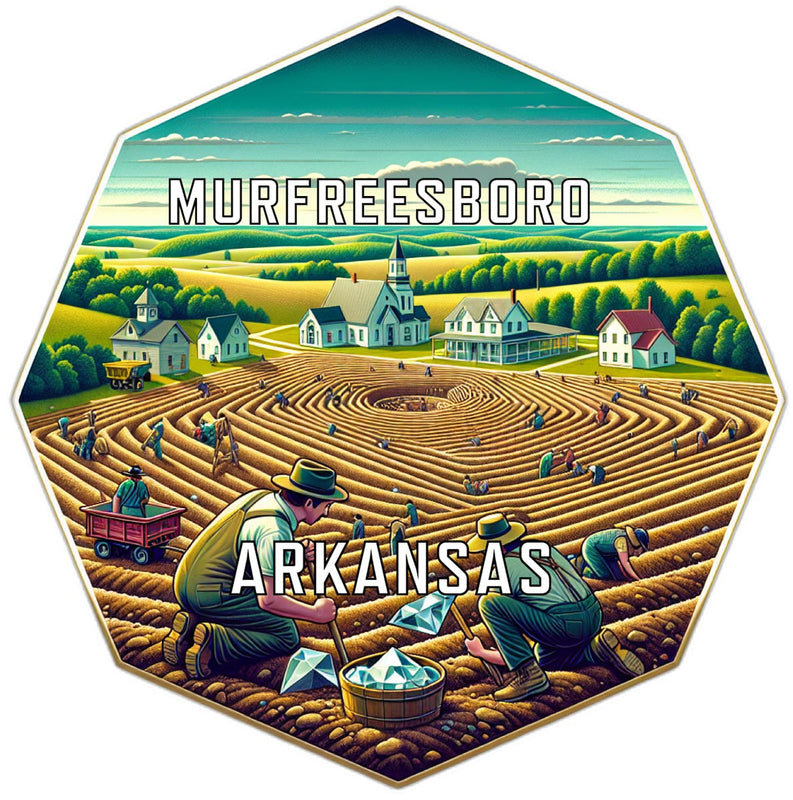 Murfreesboro Arkansas Souvenir Travel Destination Die Cut Hexagon Fridge Magnet 2-Inch
