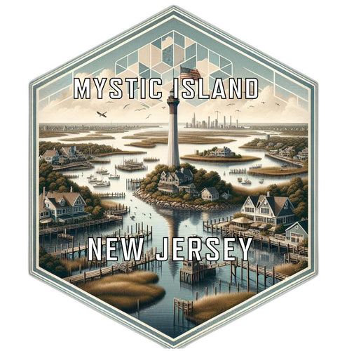 Mystic Island New Jersey Travel Destination Souvenir Vinyl Decal Sticker 2-Inch
