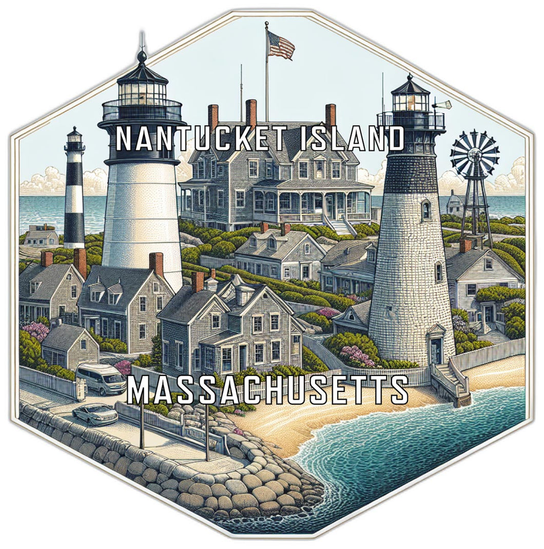 Nantucket Island Massachusetts Travel Destination Souvenir Vinyl Decal Sticker 2-Inch