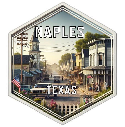 Naples Texas Souvenir Travel Destination Die Cut Hexagon Fridge Magnet 2-Inch