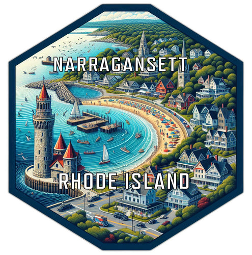 Narragansett Rhode Island Travel Destination Souvenir Vinyl Decal Sticker 2-Inch