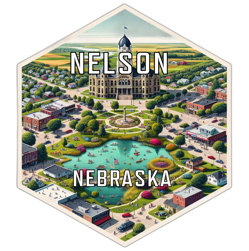 Nelson Nebraska Travel Destination Souvenir Vinyl Decal Sticker 6-Inch