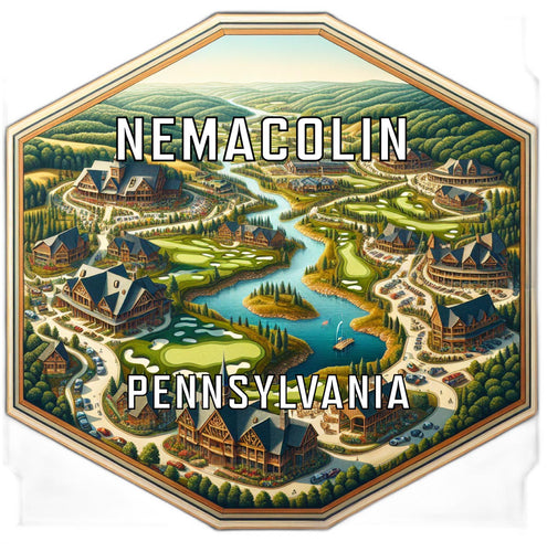 Nemacolin Pennsylvania Souvenir Travel Destination Die Cut Hexagon Fridge Magnet 2-Inch