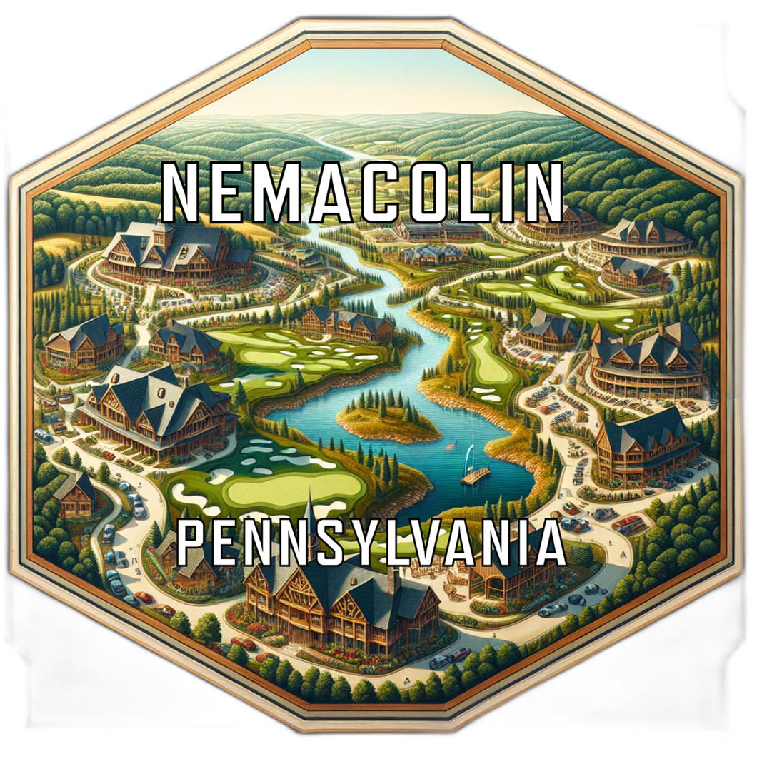 Nemacolin Pennsylvania Souvenir Travel Destination Die Cut Hexagon Fridge Magnet 2-Inch