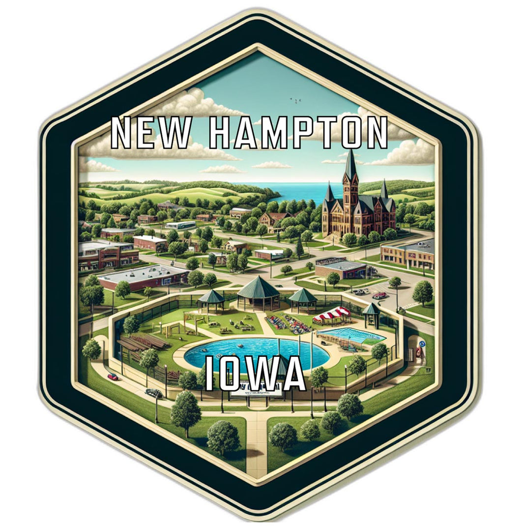 New Hampton Iowa Travel Destination Souvenir Vinyl Decal Sticker 2-Inch