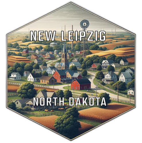 New Leipzig North Dakota Souvenir Travel Destination Die Cut Hexagon Fridge Magnet 2-Inch