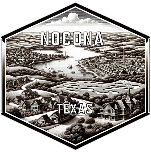 Nocona Texas Souvenir Travel Destination Die Cut Hexagon Fridge Magnet 2-Inch