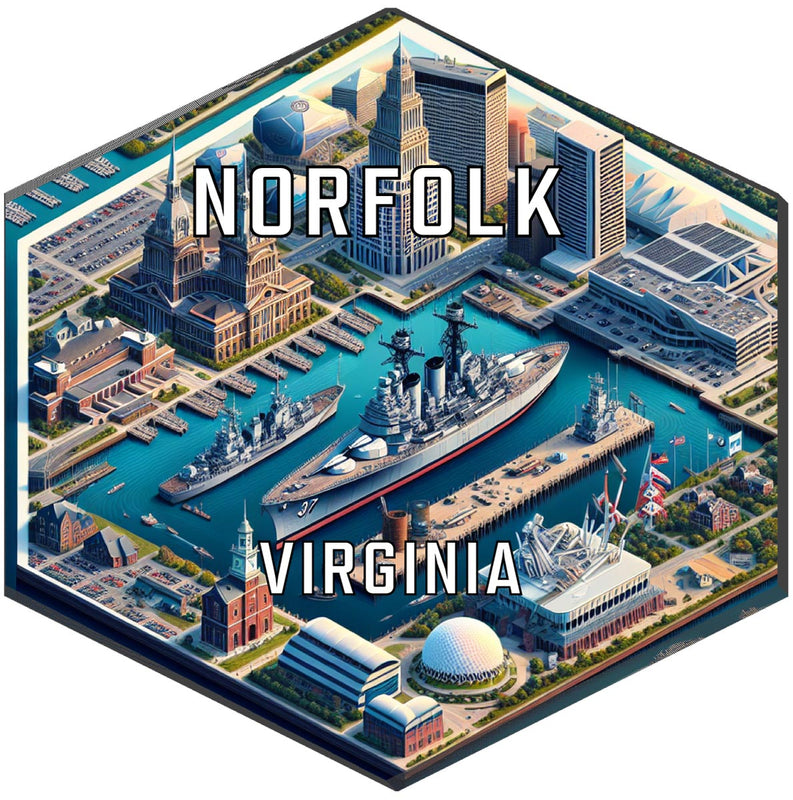 Norfolk Virginia Travel Destination Souvenir Vinyl Decal Sticker 6-Inch